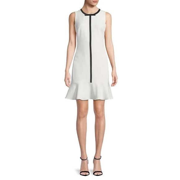 Karl Lagerfeld Dresses & Skirts - Karl Lagerfeld Paris Contrast-bow Trim Flounce Dress